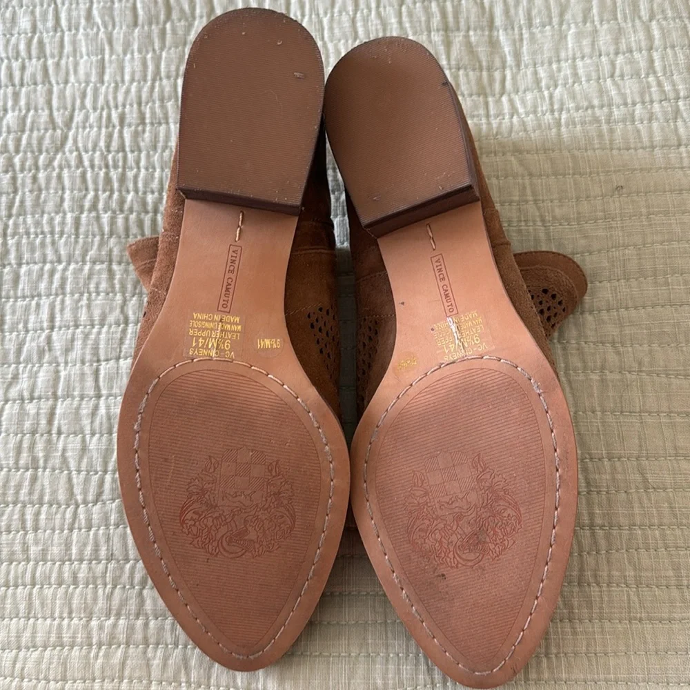 Vince Camuto Brown Suede Ankle Boots 9.5 - Picture 4 of 7